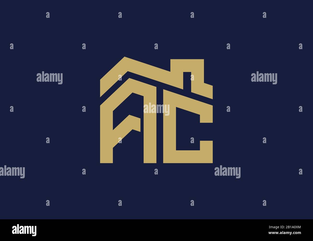 Initial Letter A and C with the roof. Real estate logo design concept ...