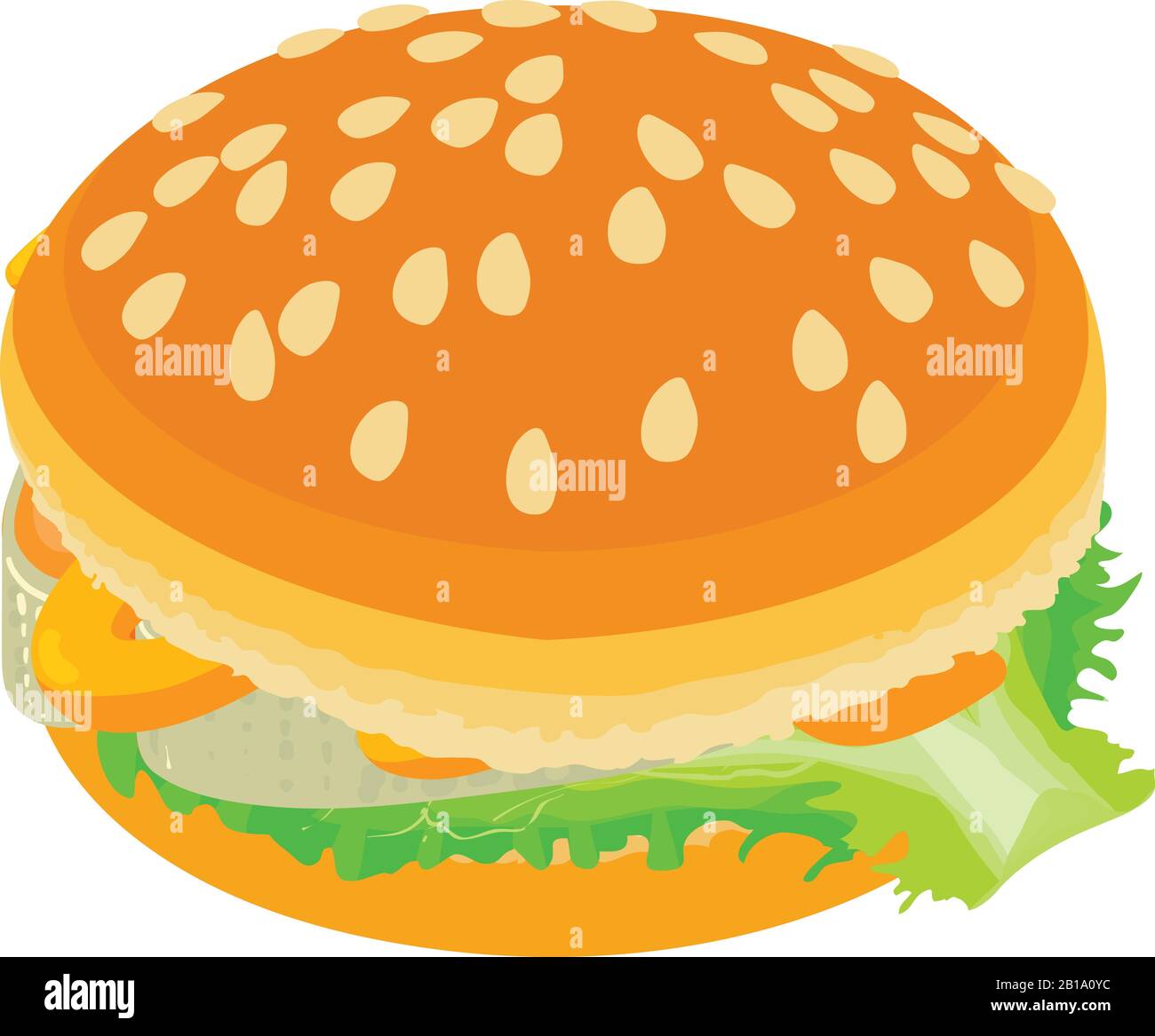 Seafood burger icon, isometric style Stock Vector