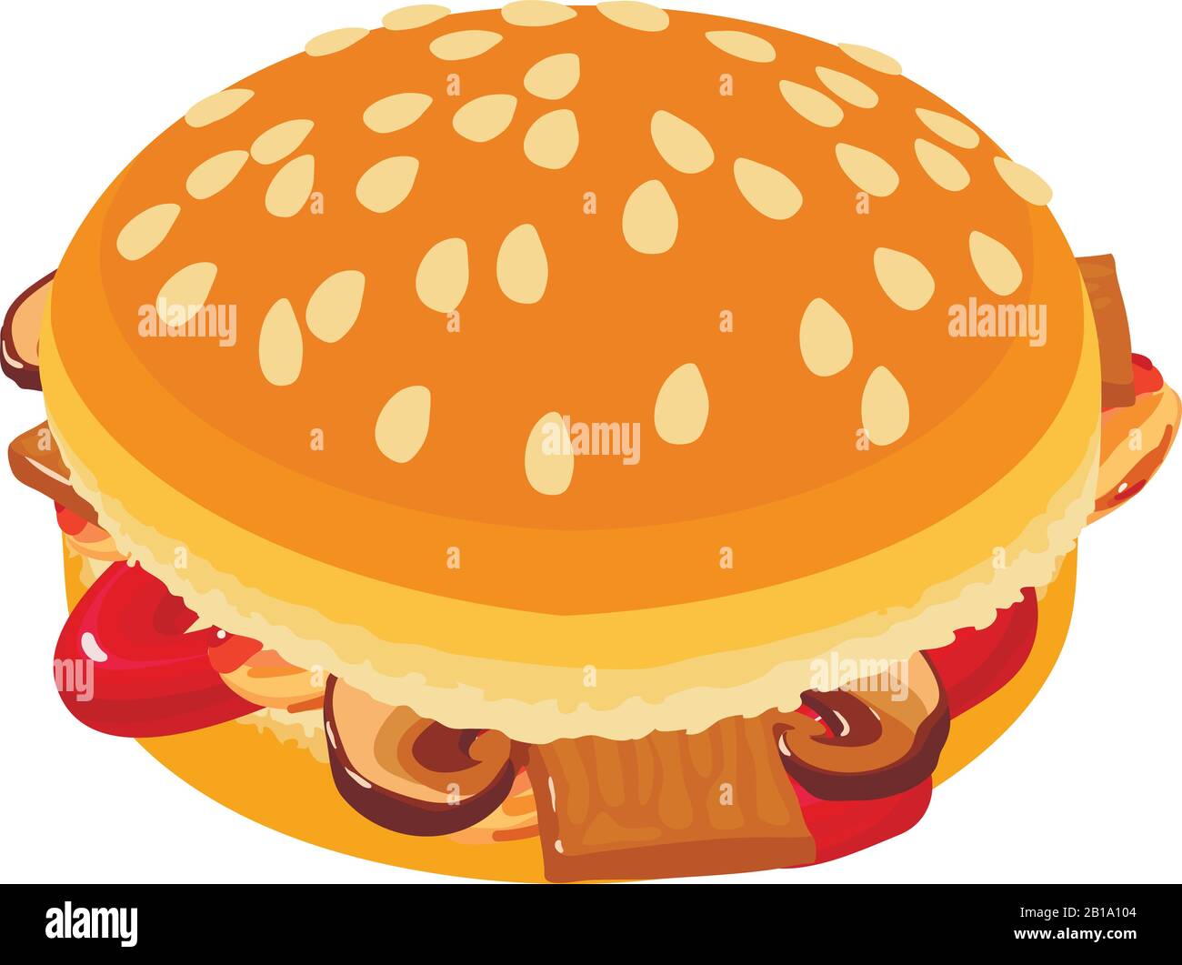Gourmet hamburger icon, isometric style Stock Vector
