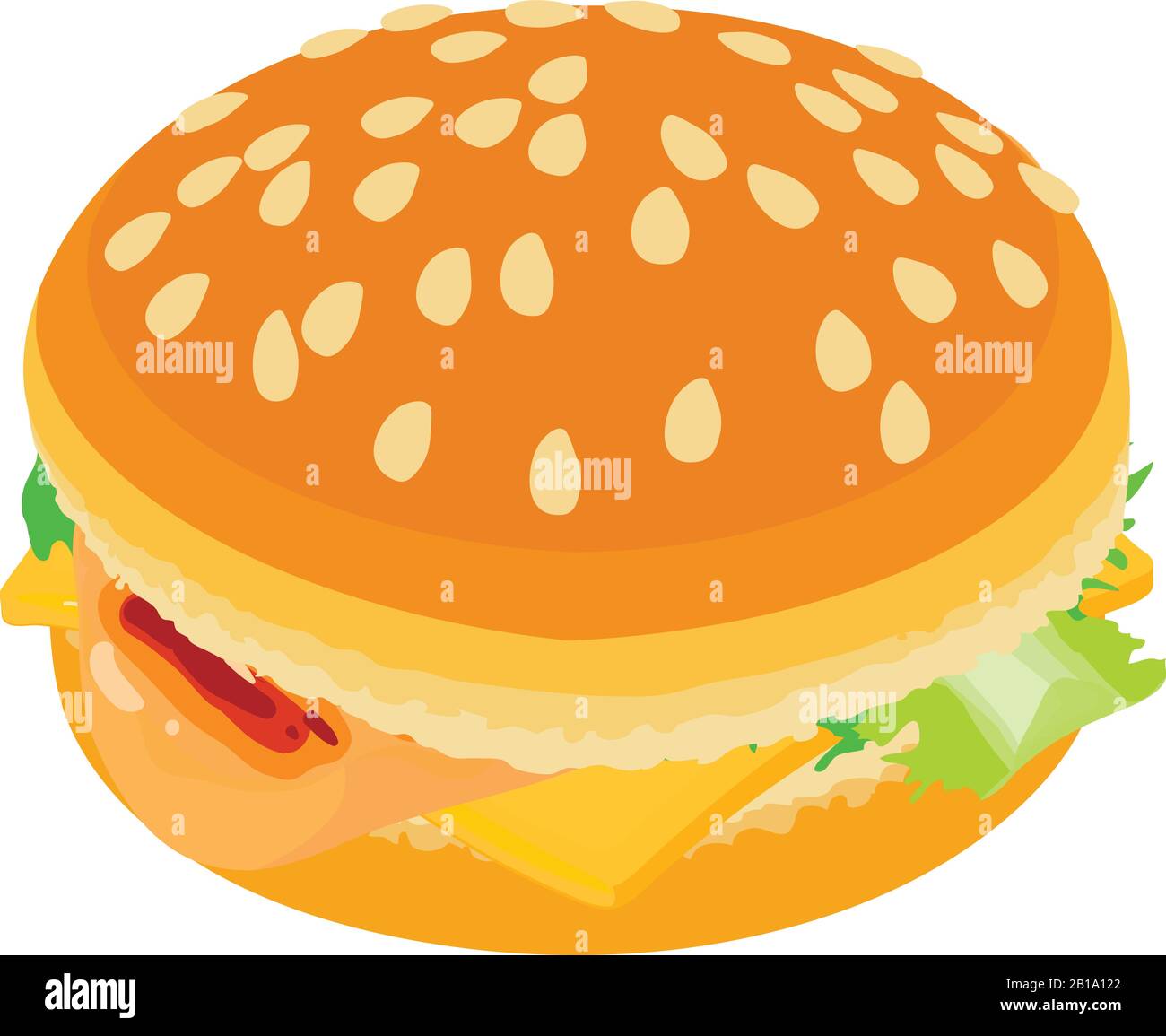 Classic cheeseburger icon, isometric style Stock Vector