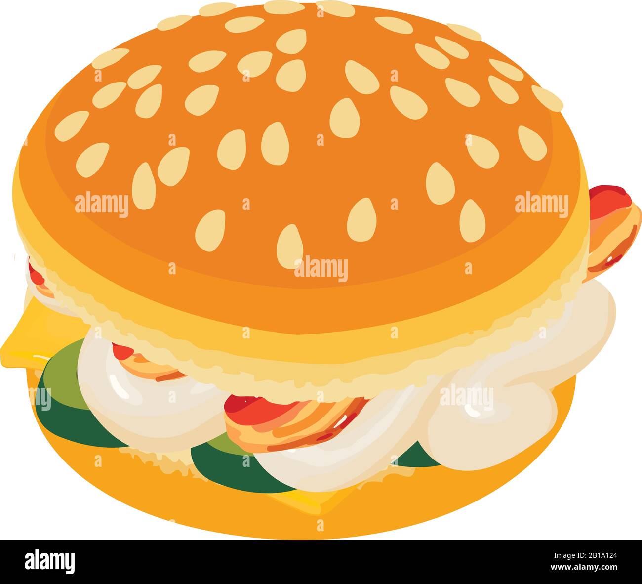 Burger bacon icon, isometric style Stock Vector