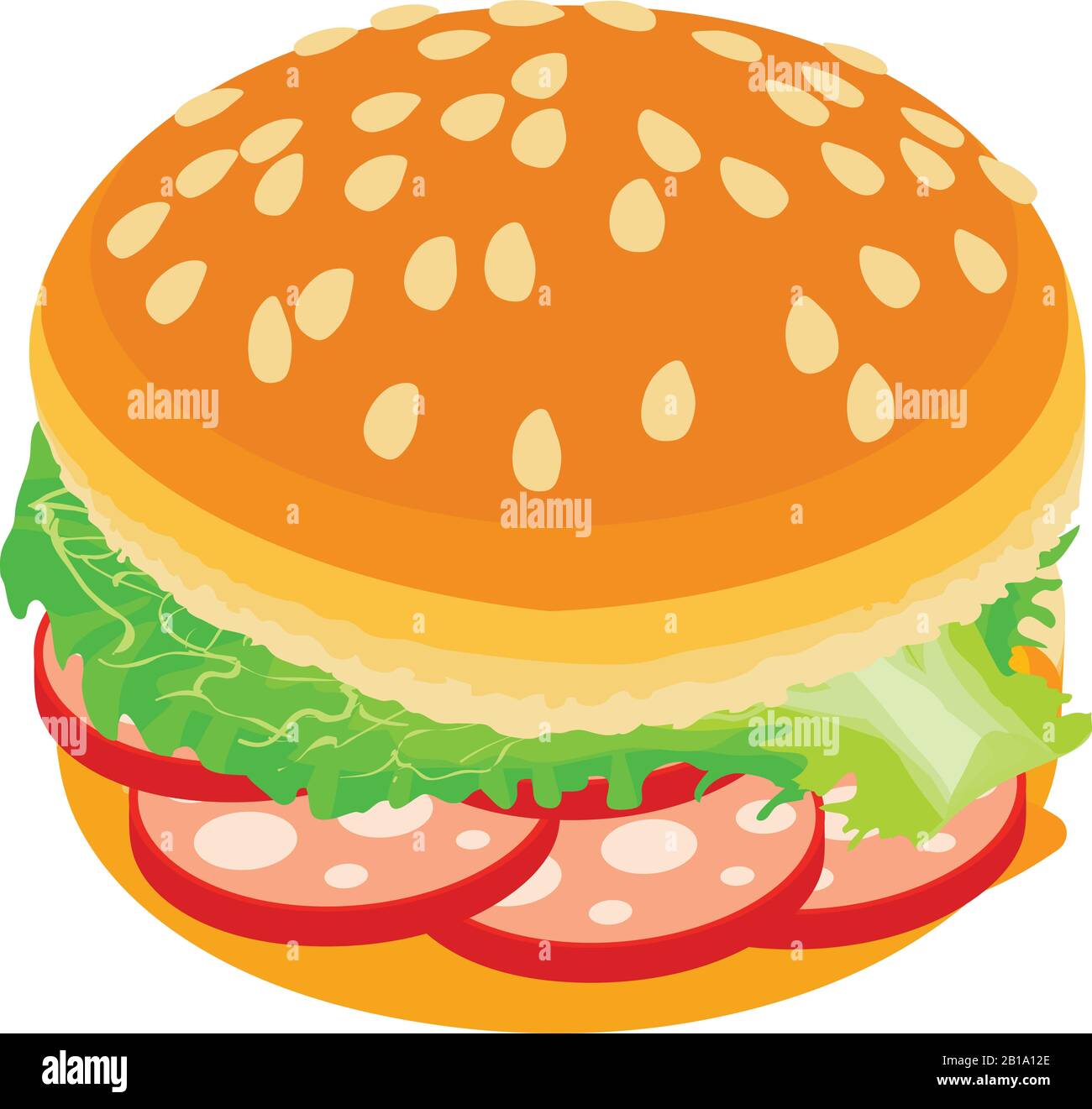 Delicious burger icon, isometric style Stock Vector