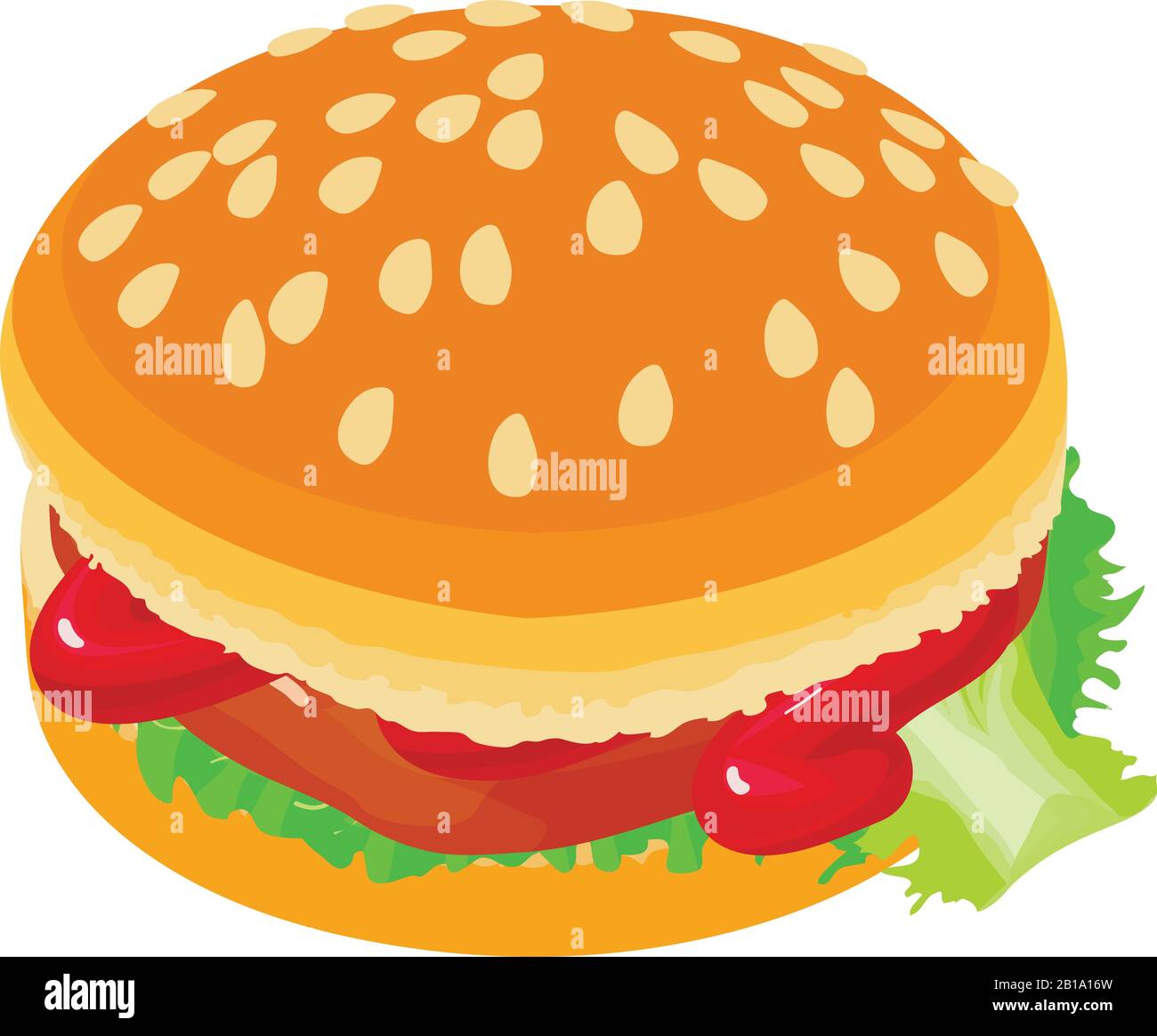 Tasty hamburger icon, isometric style Stock Vector
