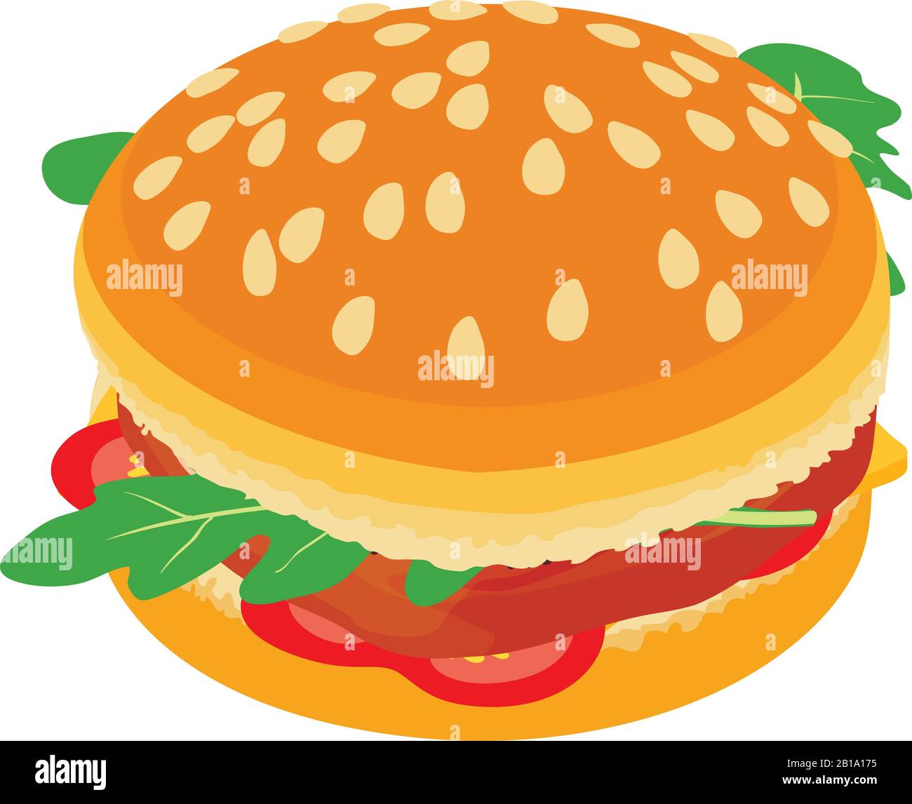 Big hamburger icon, isometric style Stock Vector