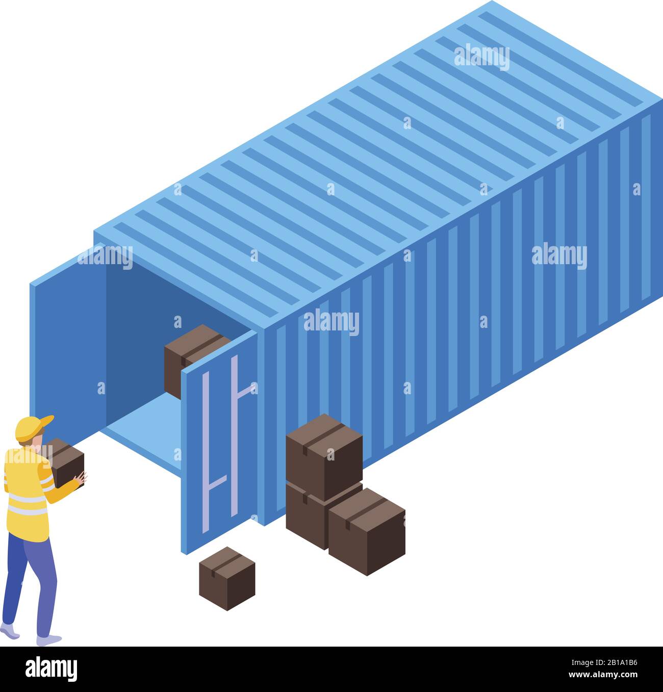 Cargo container parcel icon, isometric style Stock Vector Image & Art ...