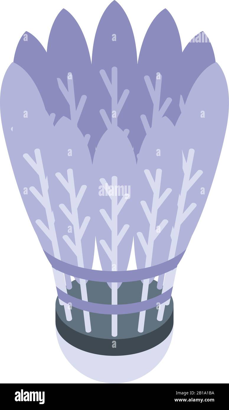 Shuttlecock icon, isometric style Stock Vector