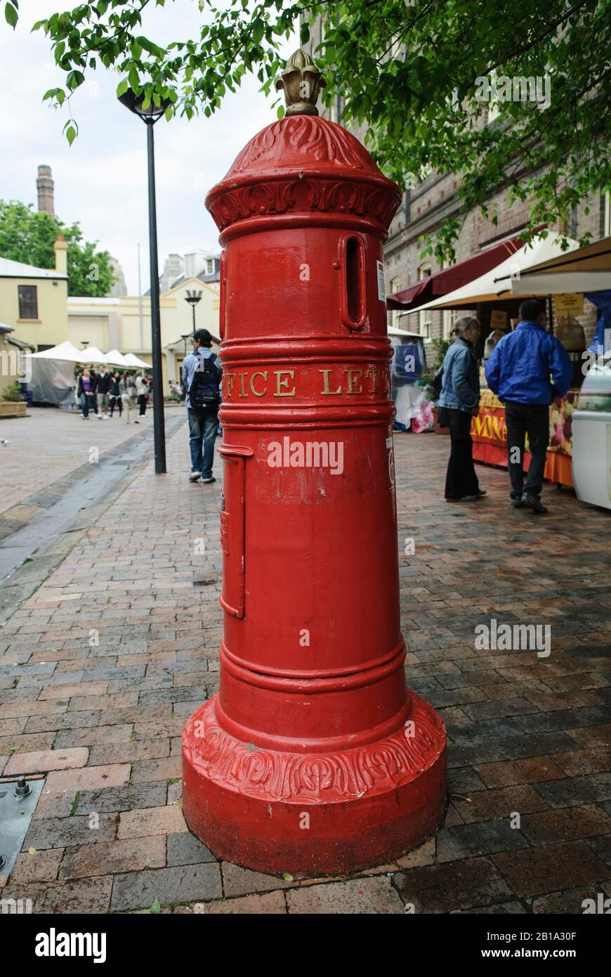 Old red castiron public letterbox, The Rocks, Sydney, NSW, Australia Stock Photo Alamy