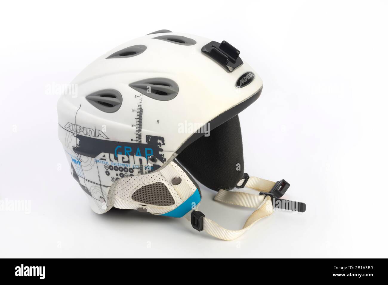 A skiing crash helmet Stock Photo Alamy