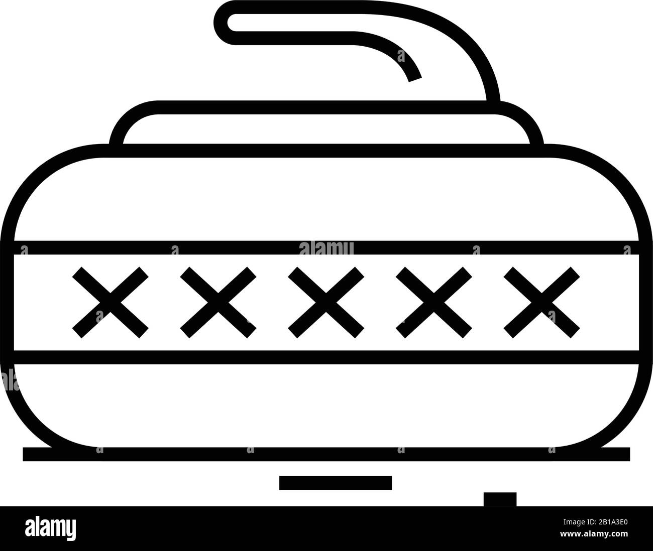 Curling line icon, concept sign, outline vector illustration, linear ...