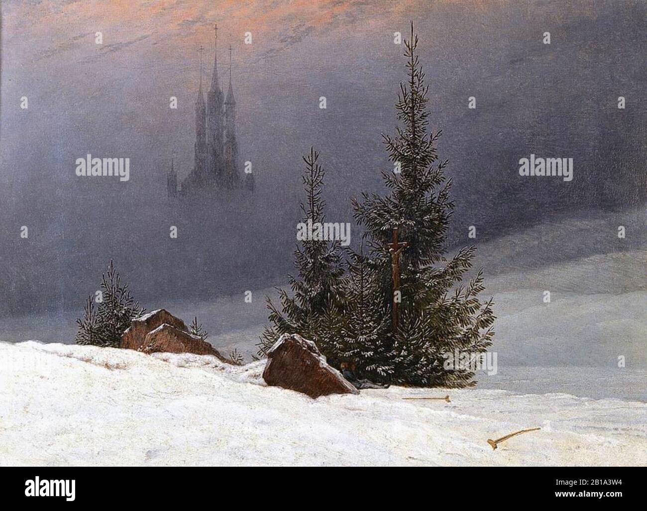Caspar David Friedrich - Winter Landscape with Church Stock Photo - Alamy