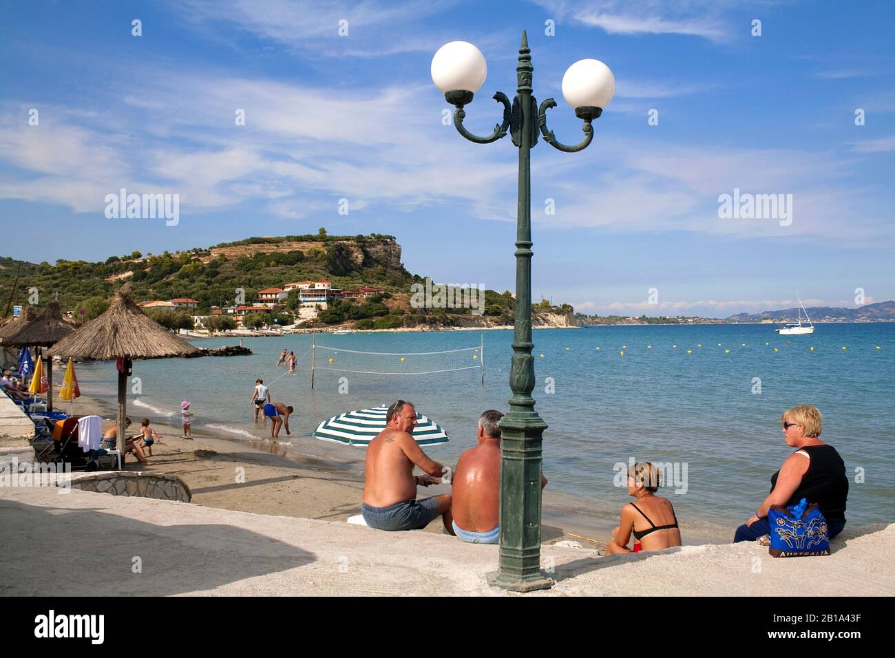 People at the beach of Limni Keriou, Zakynthos island, Greece Stock Photo