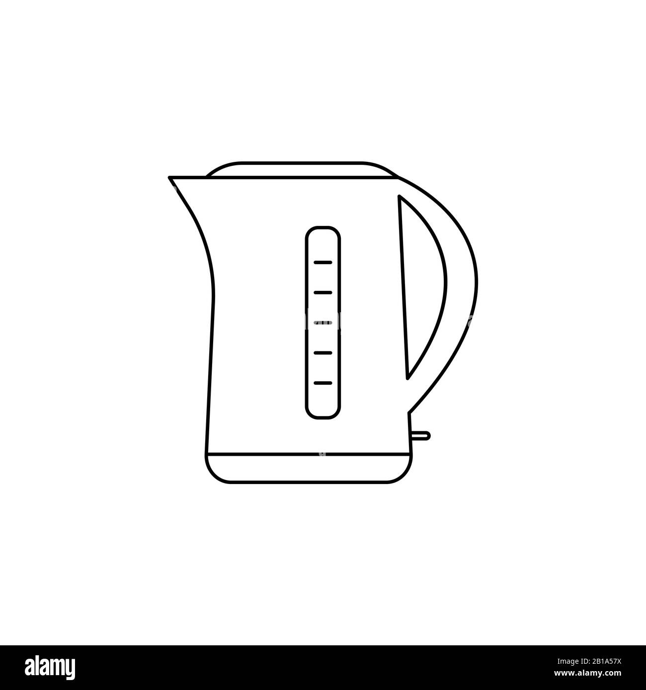 Kettle vector line, linear icon, water boiler symbol. Modern, simple