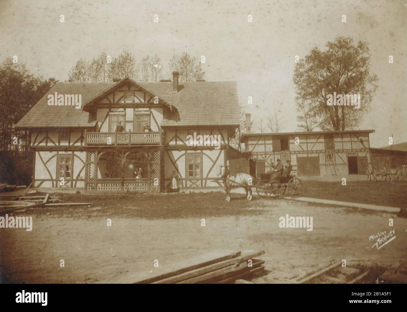 Fähre-Zimmerei-1905. Stock Photo
