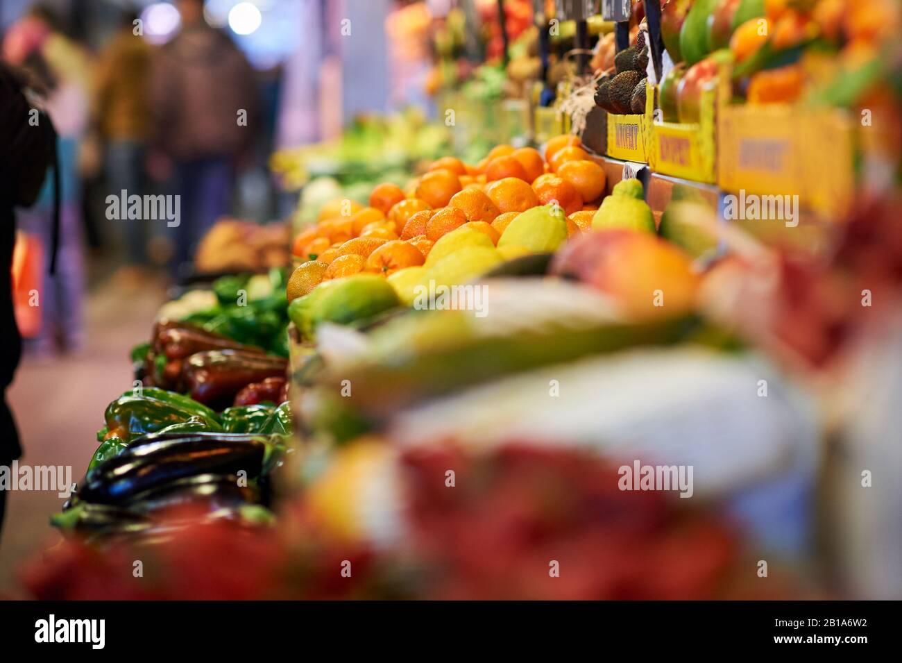 Fruits and vegetables in Spanish market hall Stock Photo Alamy