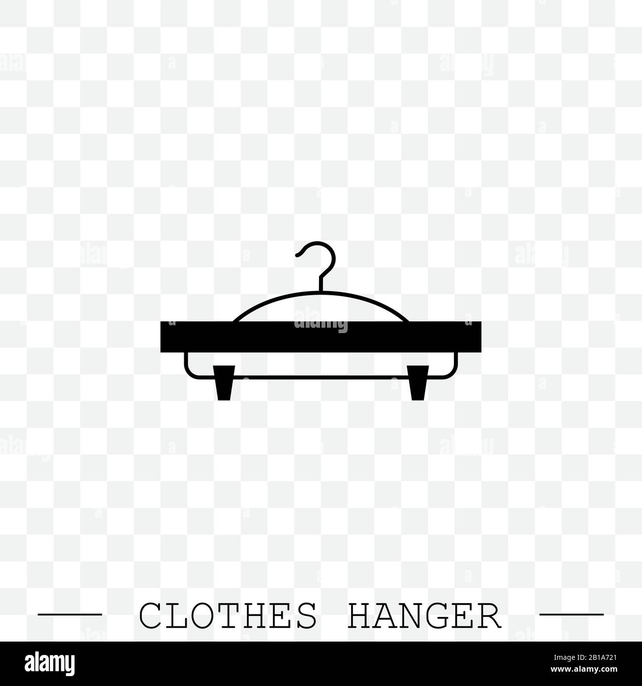 clothes hanger black icon vector. icon of hanger for clothes. Stock Vector