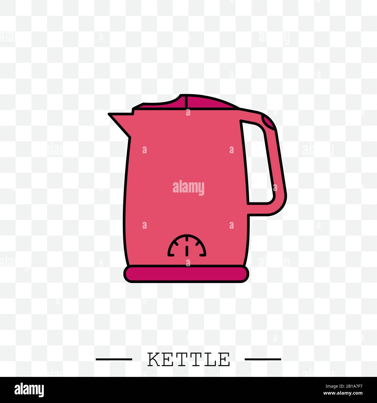 kettle icon color vector. Teapot logo. kettle electric color for app. Electric Kettle with handle icon isolated. Kettle in art style vector icon. kett Stock Vector