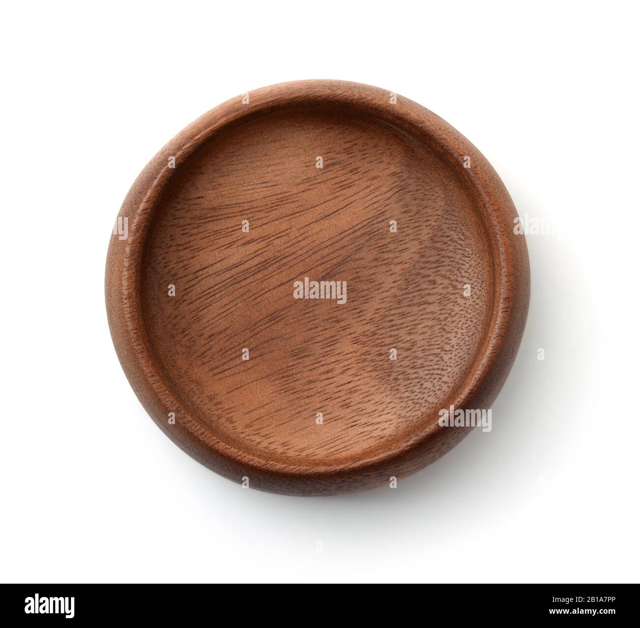 Top view of empty wooden bowl isolated on white Stock Photo - Alamy