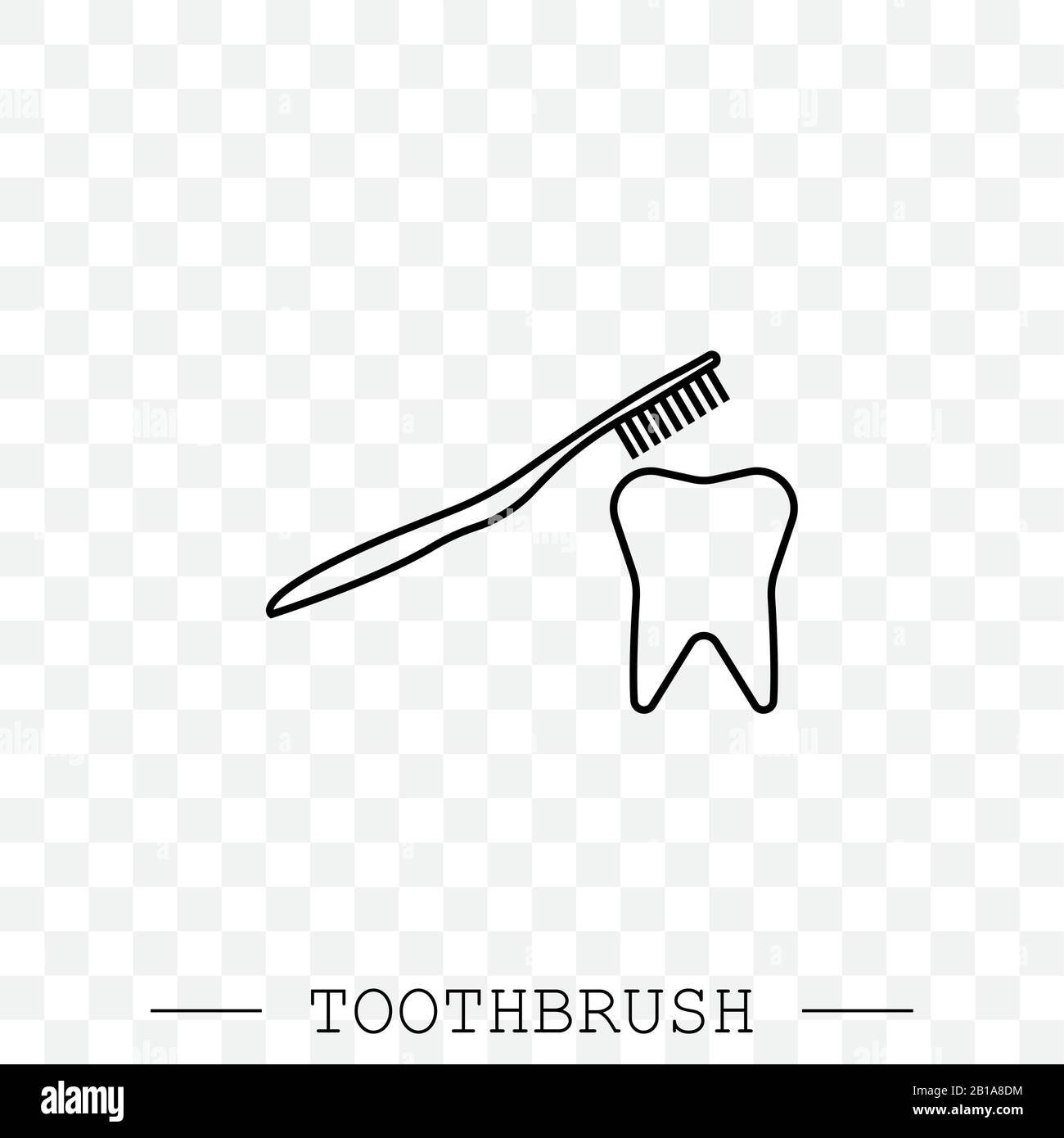 Toothbrush cleans a tooth icon vector. Teeth cleaning. Line, linear ...