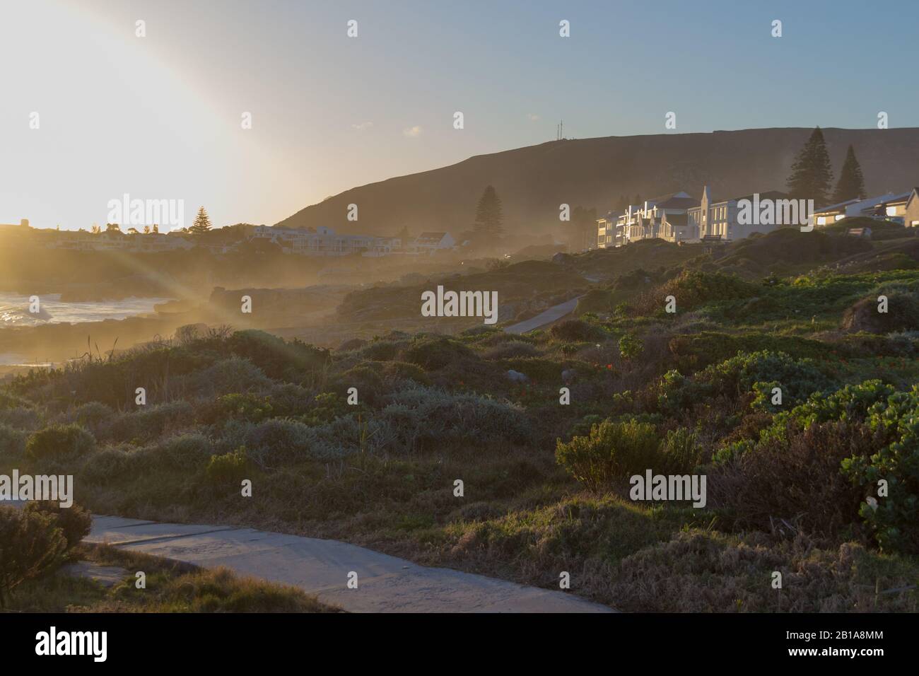 sunset in Hermanus, Western Cape, South Africa Stock Photo