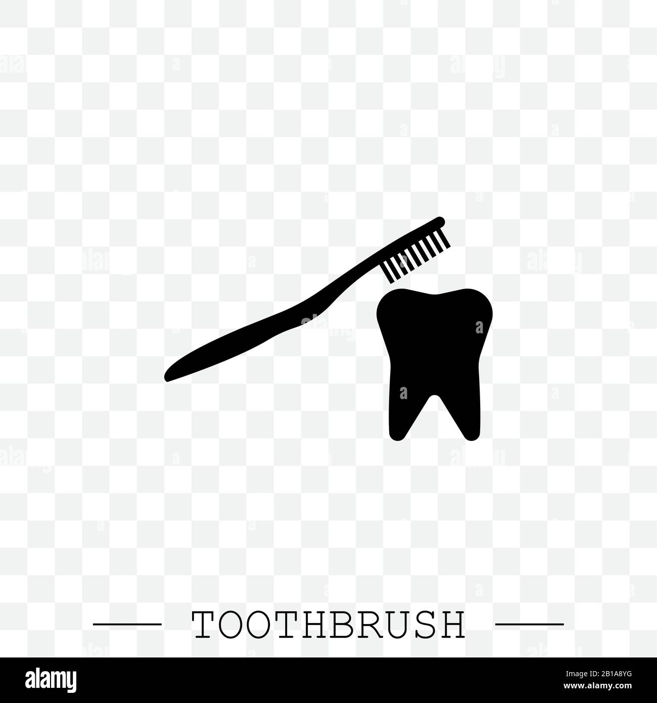 Toothbrush cleans a tooth icon vector. Teeth cleaning. vector with ...