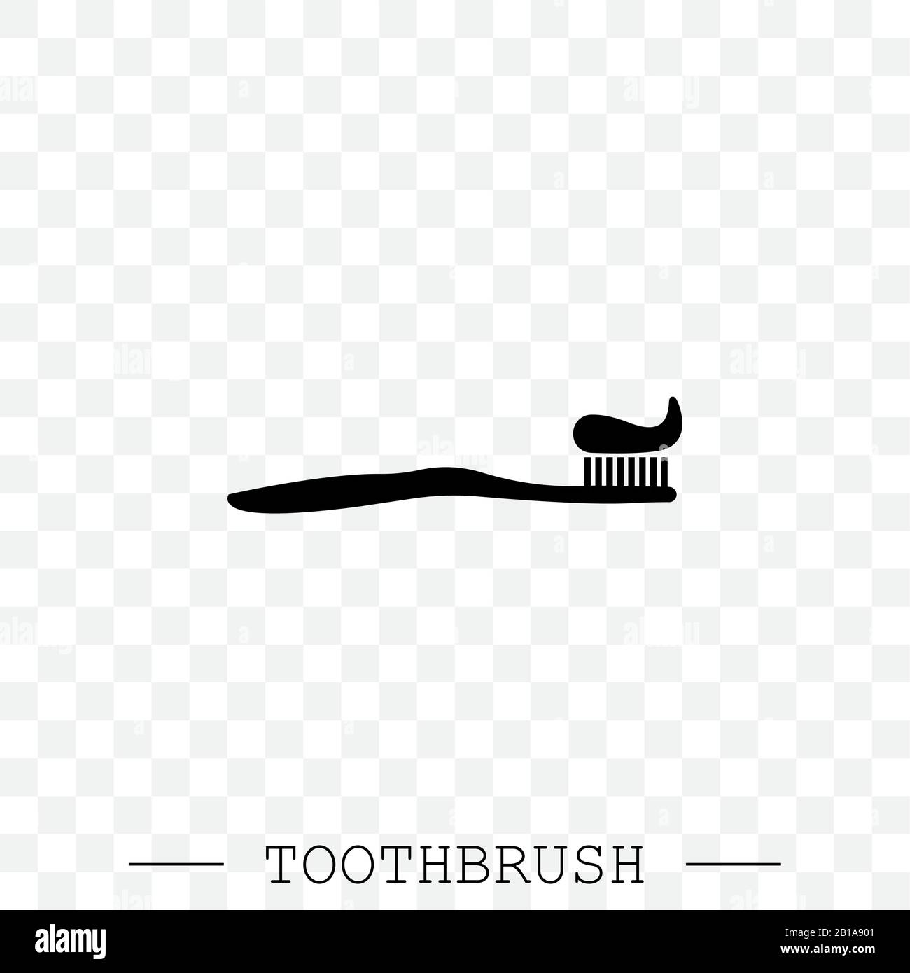 Vector icon of toothbrush with applied toothpaste portion. Toothbrush ...