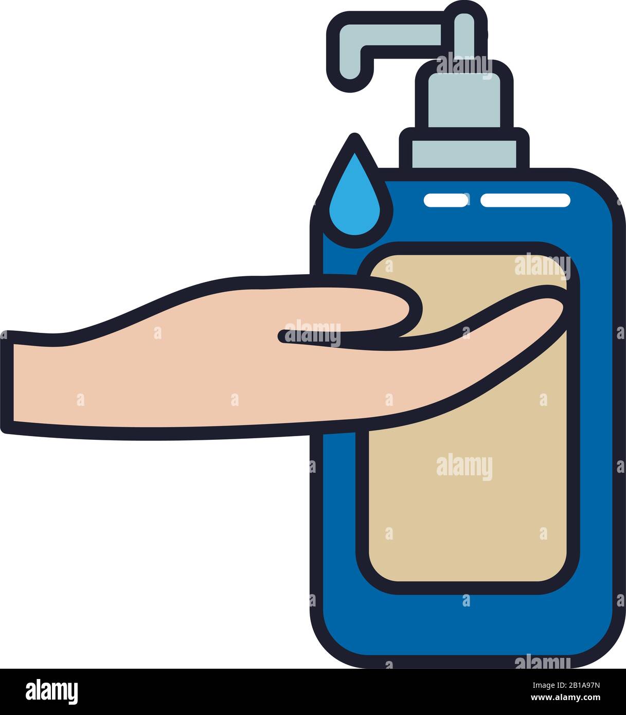 soap dispenser drop and hand line and fill style icon design, Cleaning  service wash home hygiene equipment domestic interior housework and  housekeeping theme Vector illustration Stock Vector Image & Art - Alamy