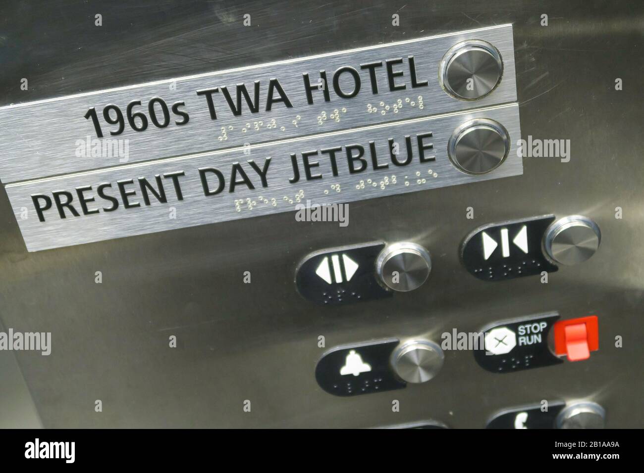 Elevator Panel in T5 JetBlue Baggage Claim to TWA Hotel, JFK, NYC, USA