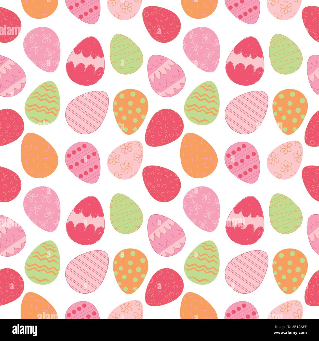 seamless easter pattern with colored eggs on white Stock Vector