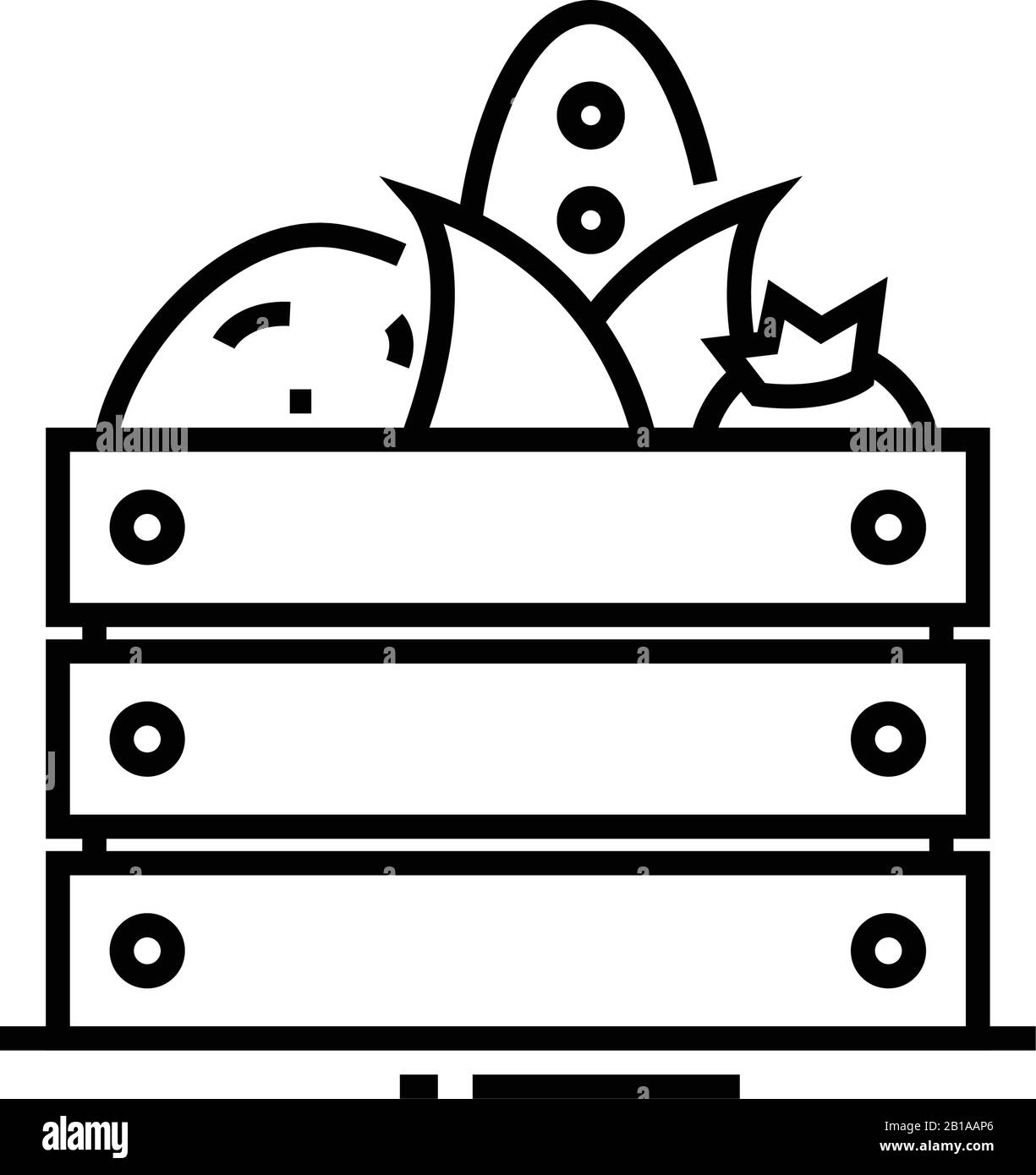 Domestic vegetables line icon, concept sign, outline vector ...