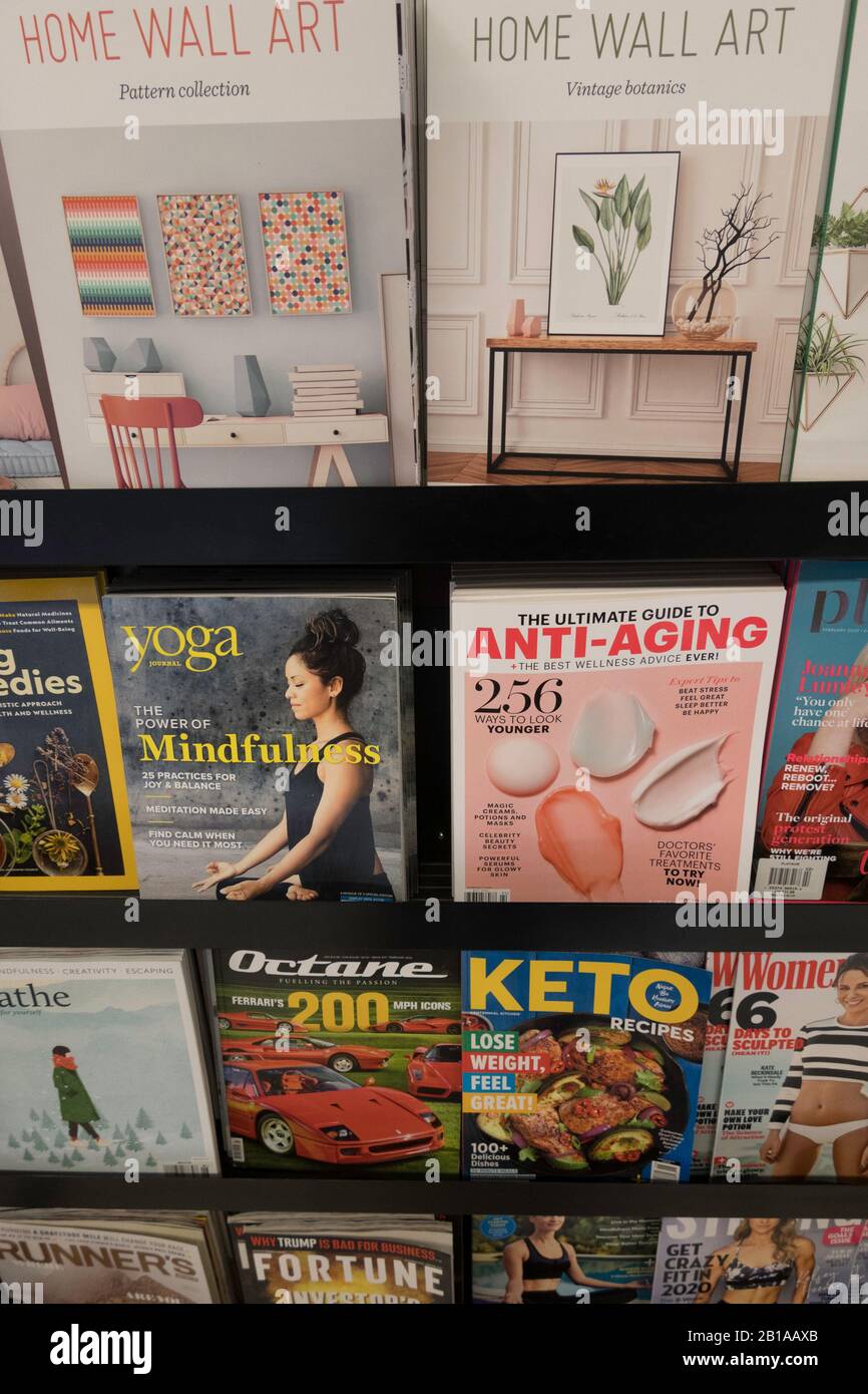 Magazine Stand Featuring Magazine Covers, NYC, US Stock Photo