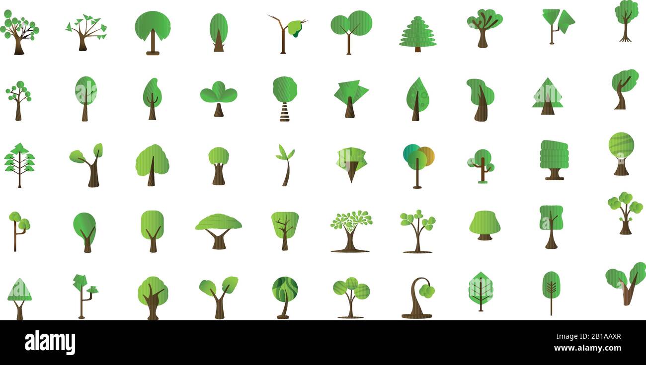 Set of tree icons Stock Vector Image & Art - Alamy