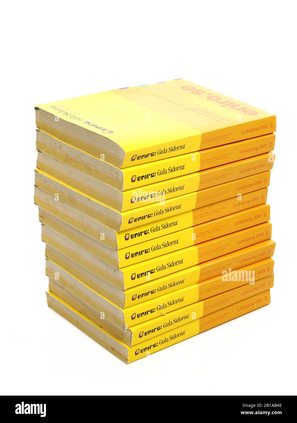 Telephone directories from Eniro. Photo Jeppe Gustafsson Stock Photo