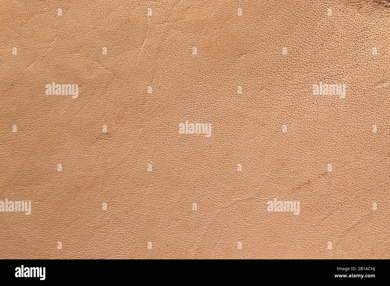 Natural vegetable tanned leather closeup macro full frame texture showing top grain and scratch wear marks Stock Photo