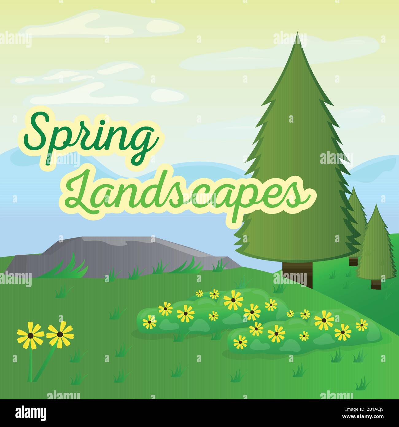 Natural spring landscape Stock Vector Image & Art - Alamy