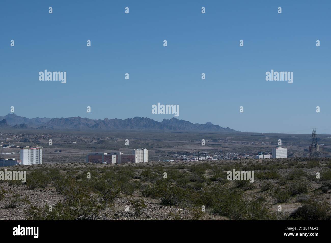 Laughlin Nevada casinos on the desert Stock Photo