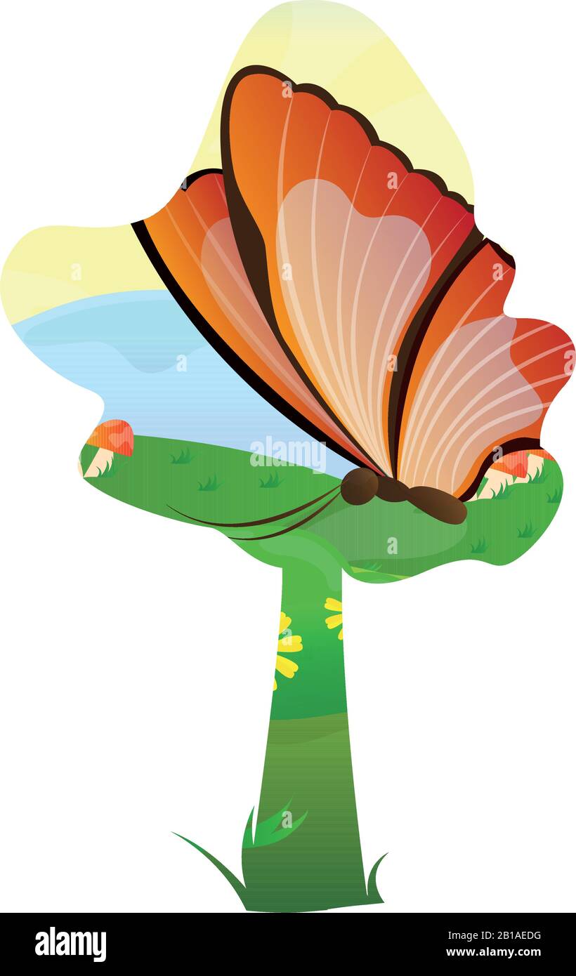 Beautiful butterfly illustration Stock Vector Image & Art - Alamy