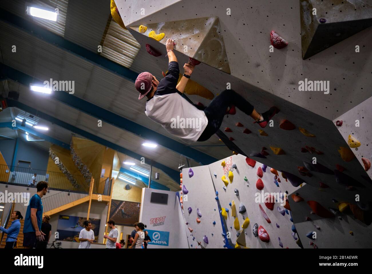 Indoor Rock Climbing Stock Photo - Alamy
