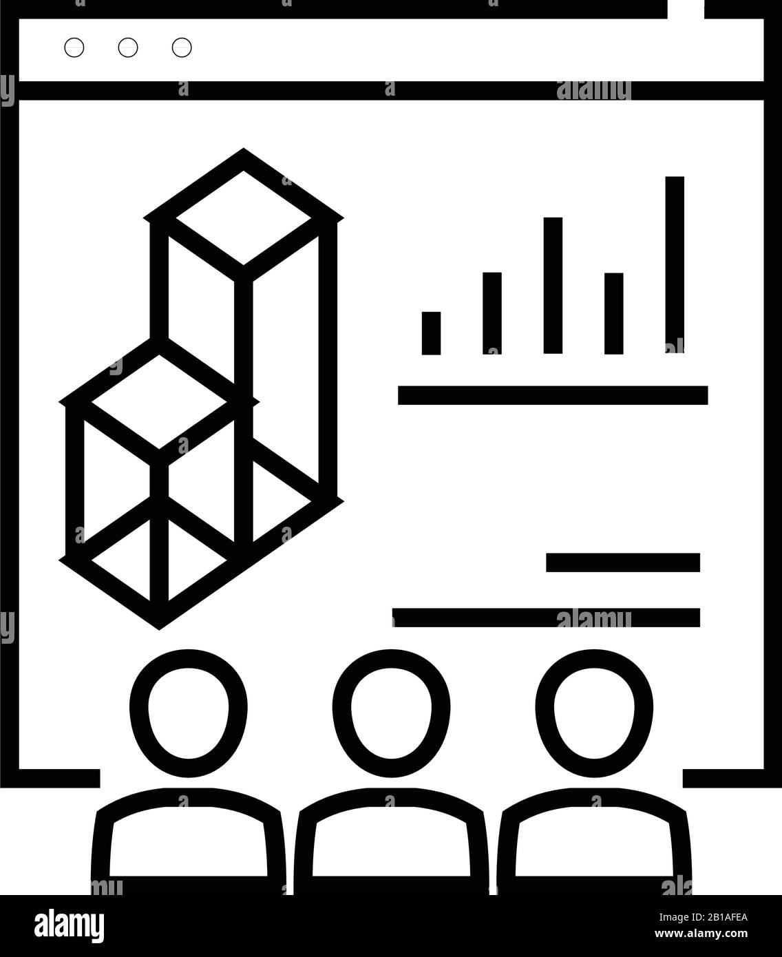 Data presentation line icon, concept sign, outline vector illustration ...