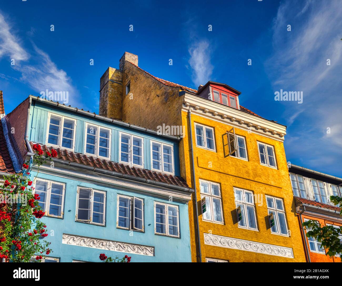 Colourful buildings in Copenhagen Stock Photo