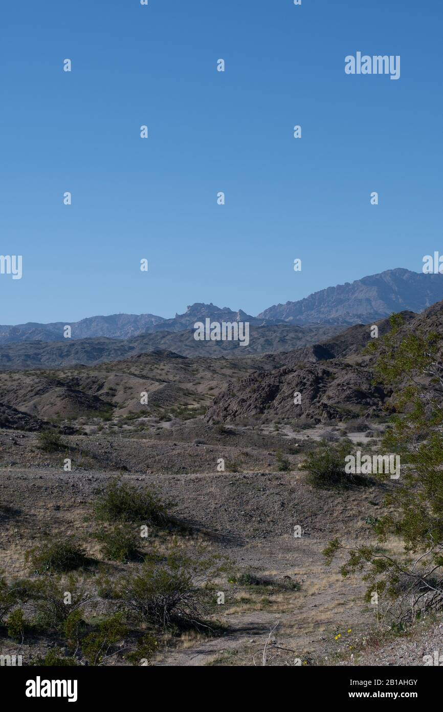 Spirit Mountain, Nevada, west of Lake Mohave and Laughlin Stock Photo