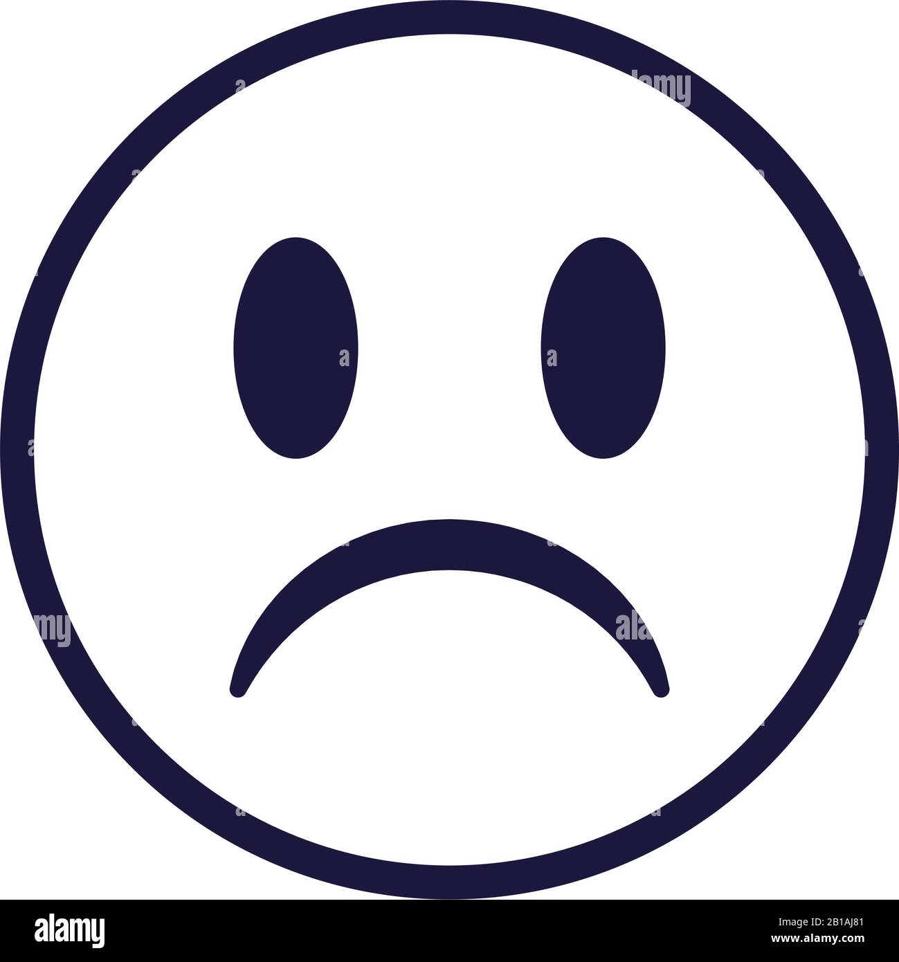 Sad emoji face flat style icon design, Cartoon expression cute ...