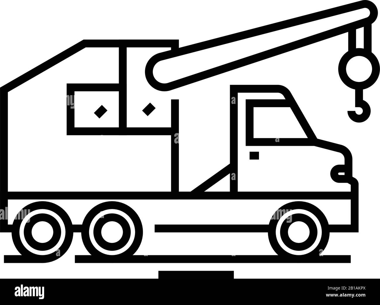 Demolition technic line icon, concept sign, outline vector illustration, linear symbol. Stock Vector