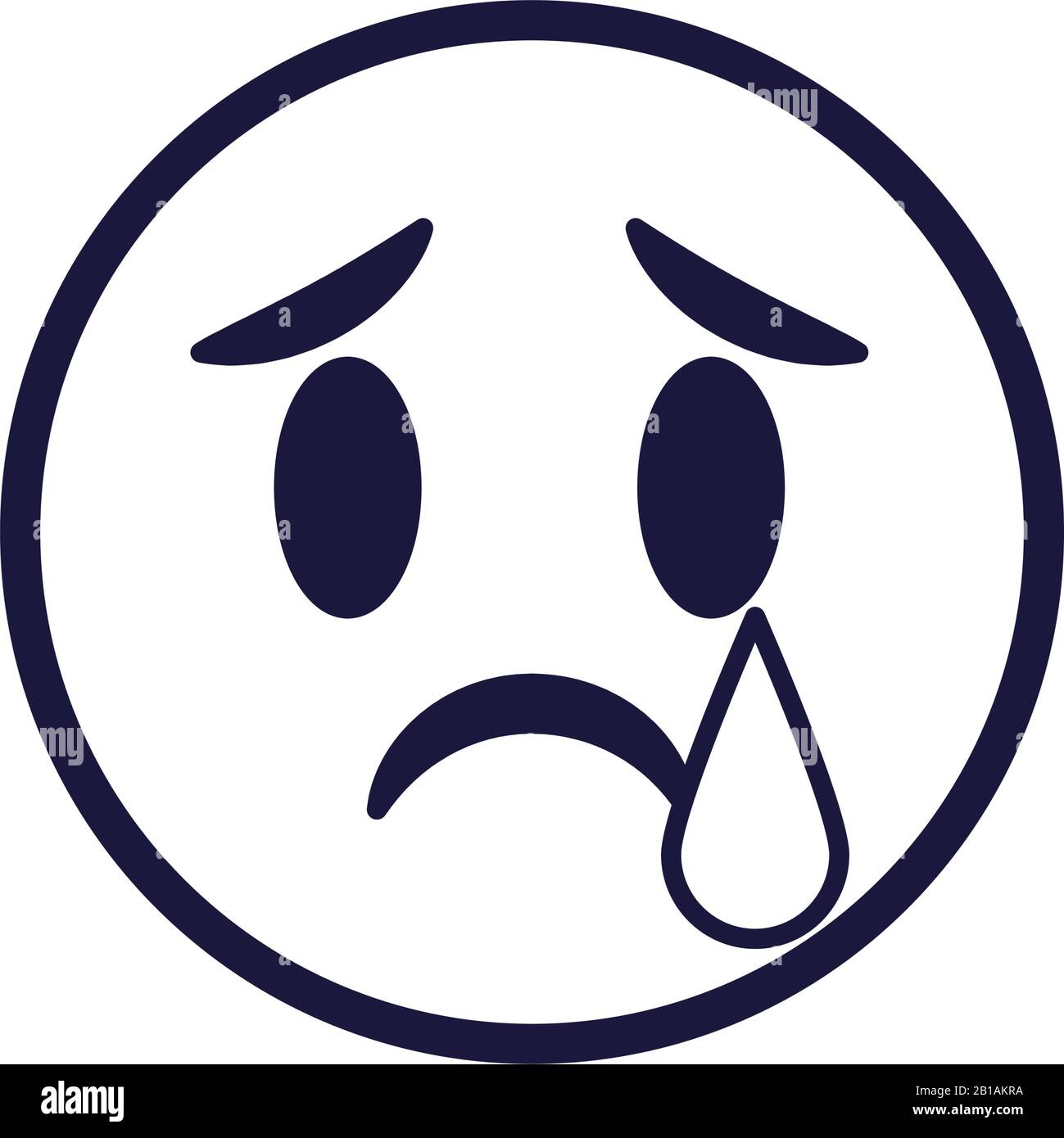 Sad emoji face flat style icon design, Cartoon expression cute emoticon  character profile facial toy adorable and social media theme Vector  illustration Stock Vector Image & Art - Alamy