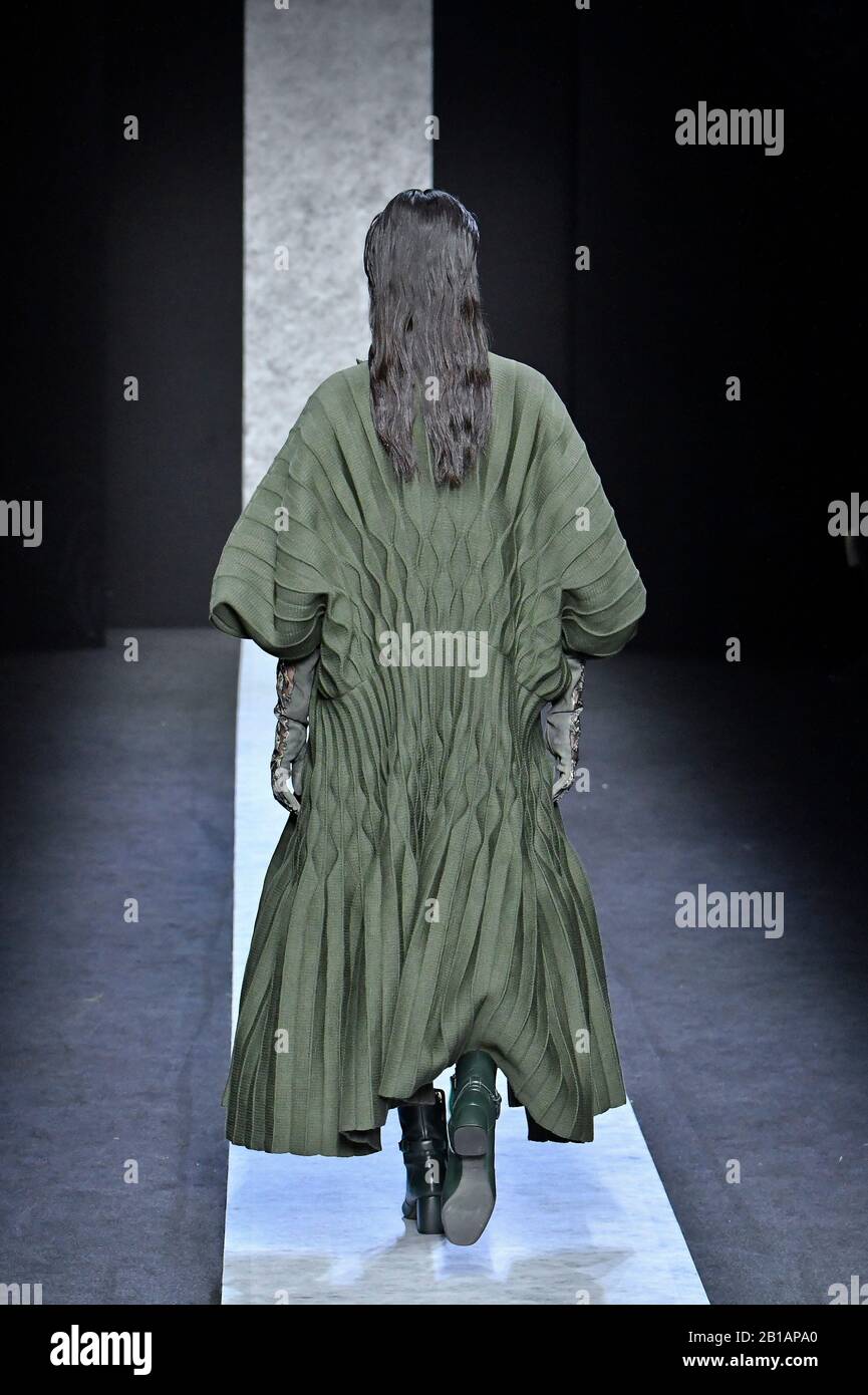Model walks on the runway at the Anteprima fashion show during Fall / Winter 2020 / 2021 Milan Fashion Week in Milan, Italy on Feb. 20, 2020. (Photo by Jonas Gustavsson/Sipa USA) Stock Photo