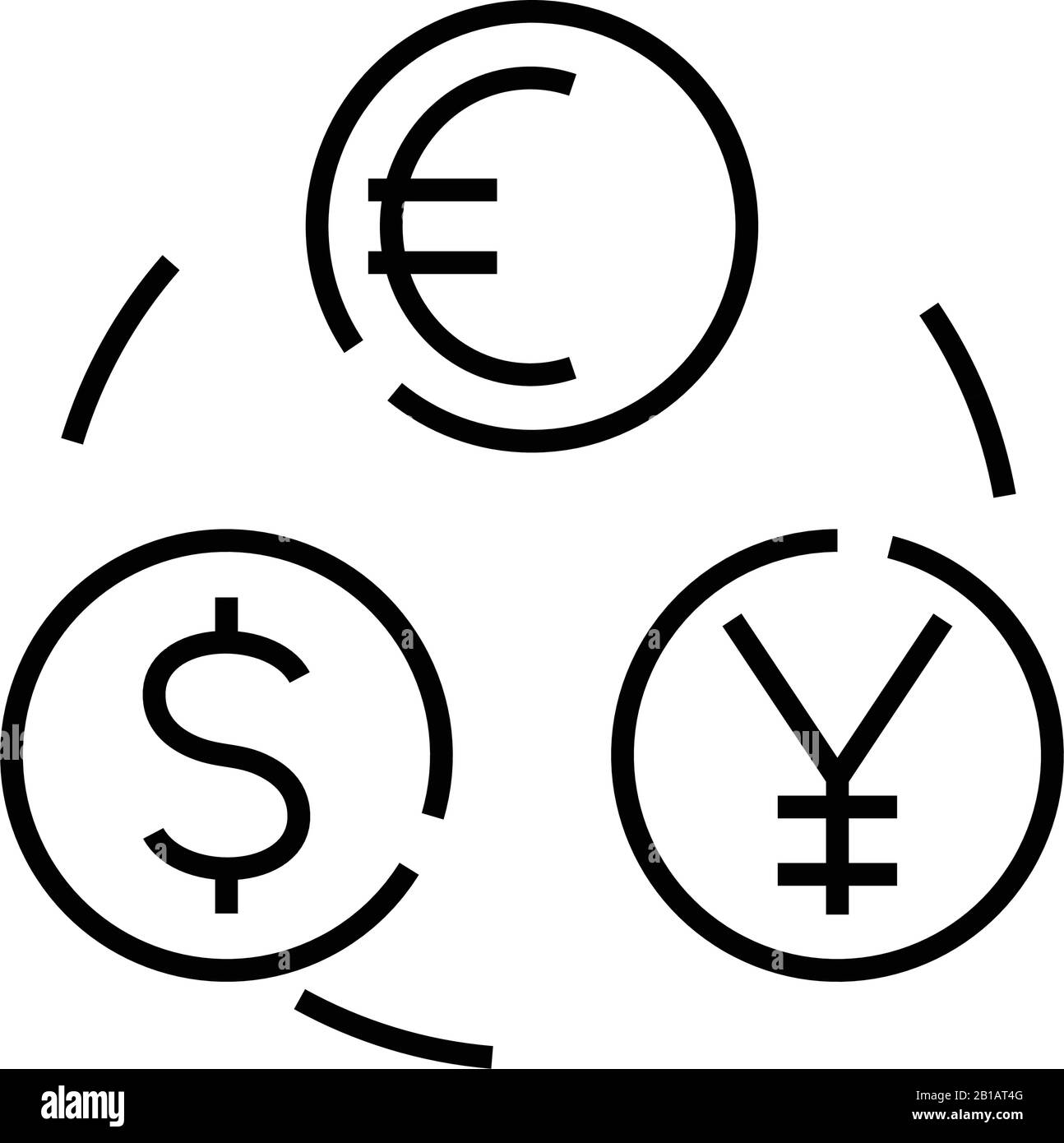 Currency conversion line icon, concept sign, outline vector ...