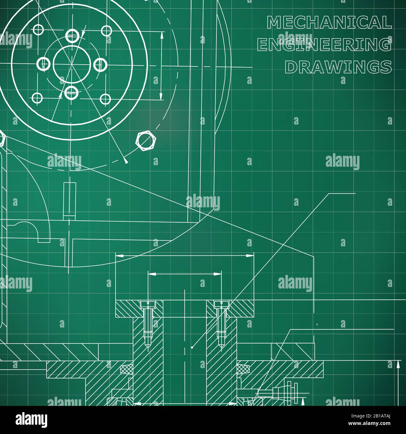 Mechanics. Technical design. Engineering style. Mechanical. Light green ...