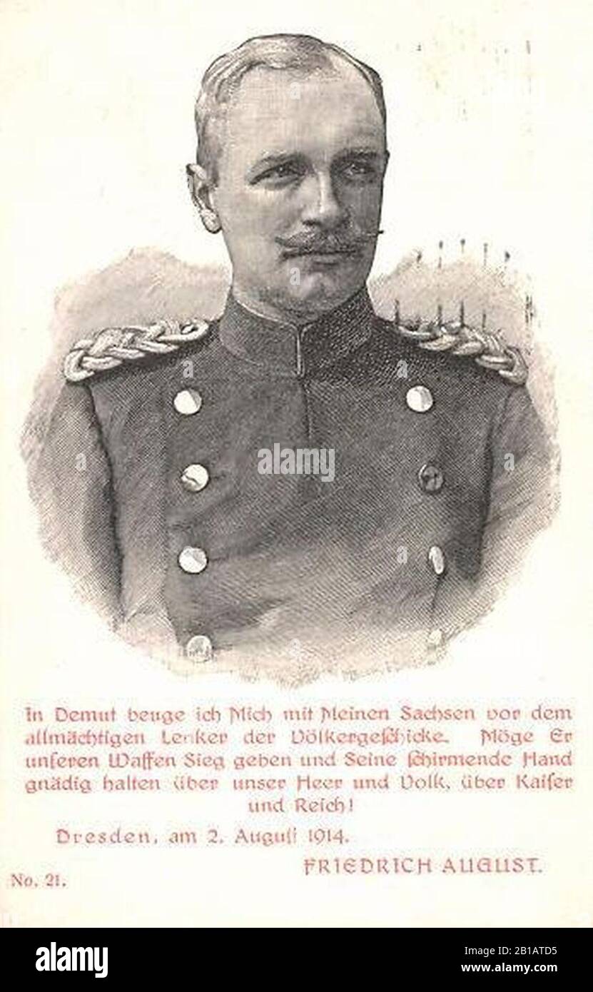 Friedrich August III um 1914. Stock Photo