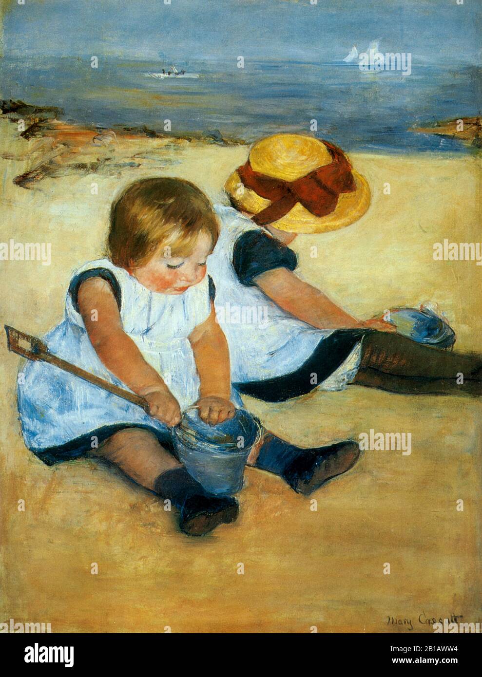 Two Children at the Seashore (1884) - 19th-century American Impressionist  Painting by Mary Cassatt - Very high resolution and quality image Stock  Photo - Alamy