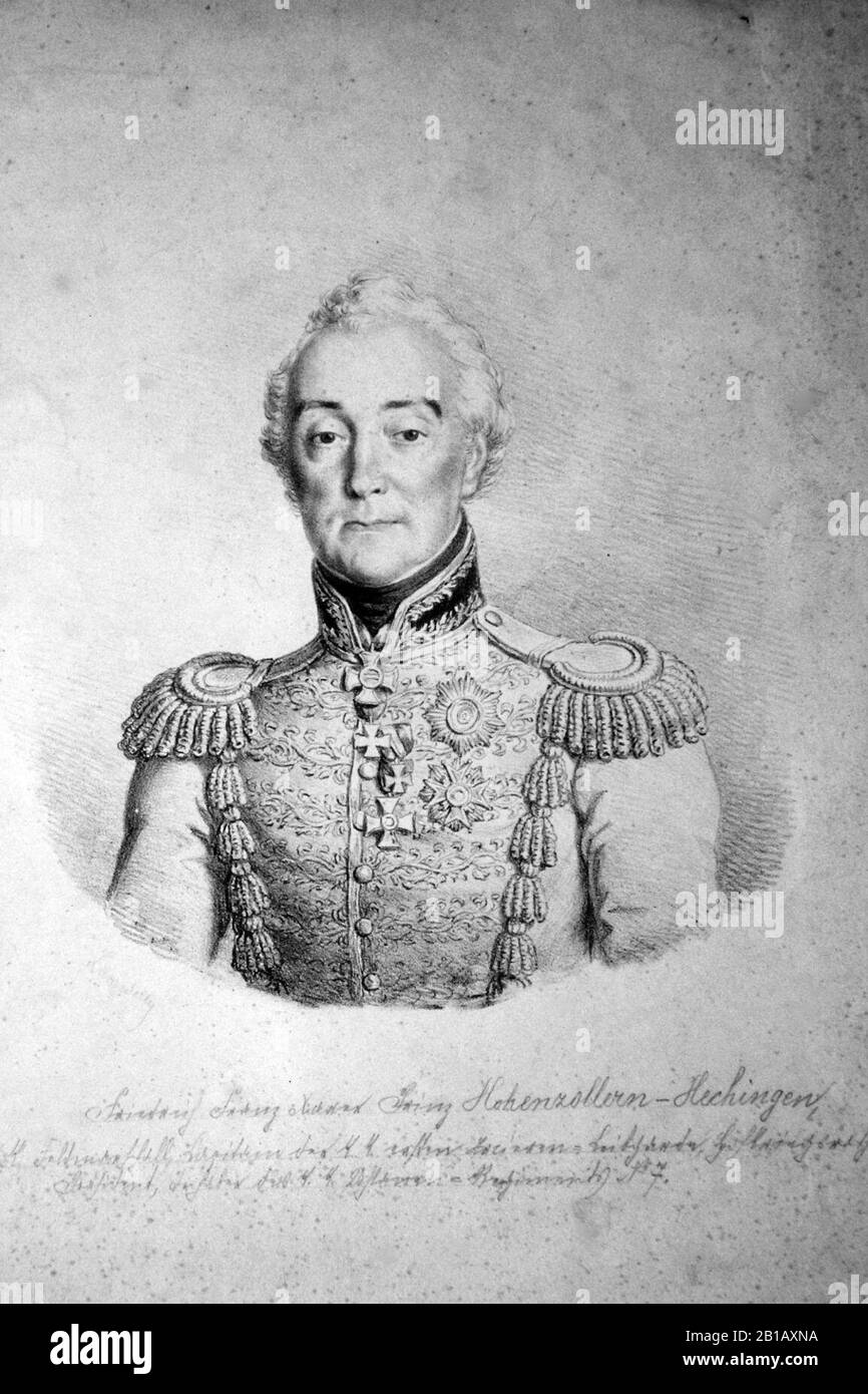 Friedrich Franz Xaver von Hohenzollern-Hechingen Litho 01. Stock Photo