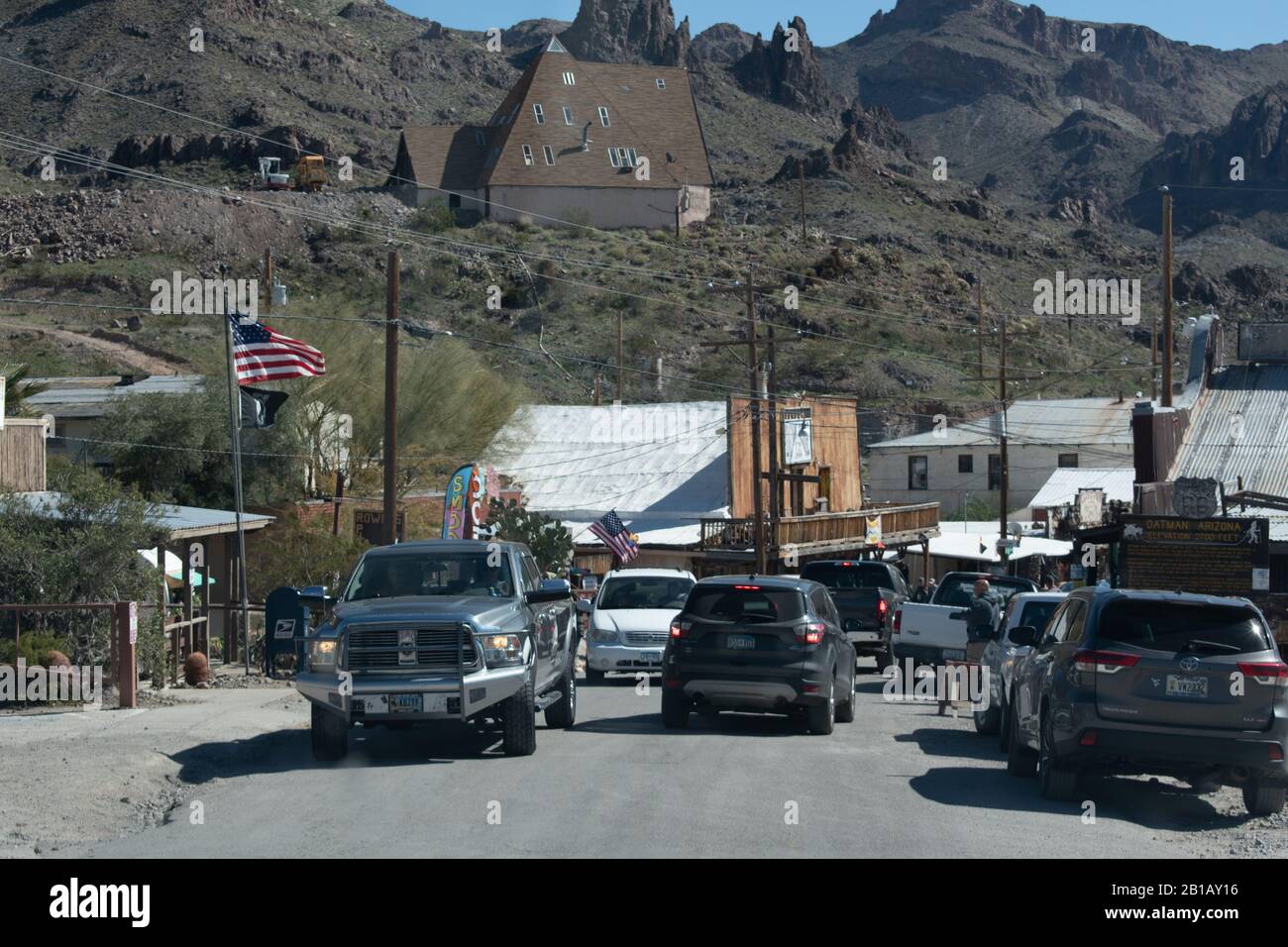 Oatman Arizonam in route 66, with its mining history and burros in the town, is a popular tourist spot Stock Photo
